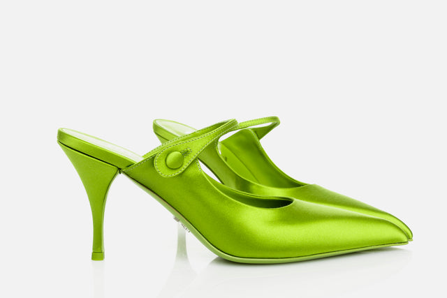 Prada Satin High-heeled Mules (from the runway)