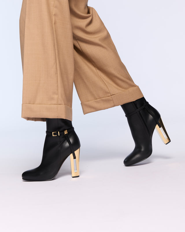 Fendi Delfina Leather High-heeled Ankle Boots