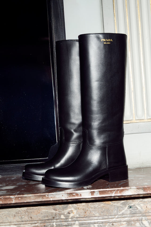 Prada Antiqued Leather Boots