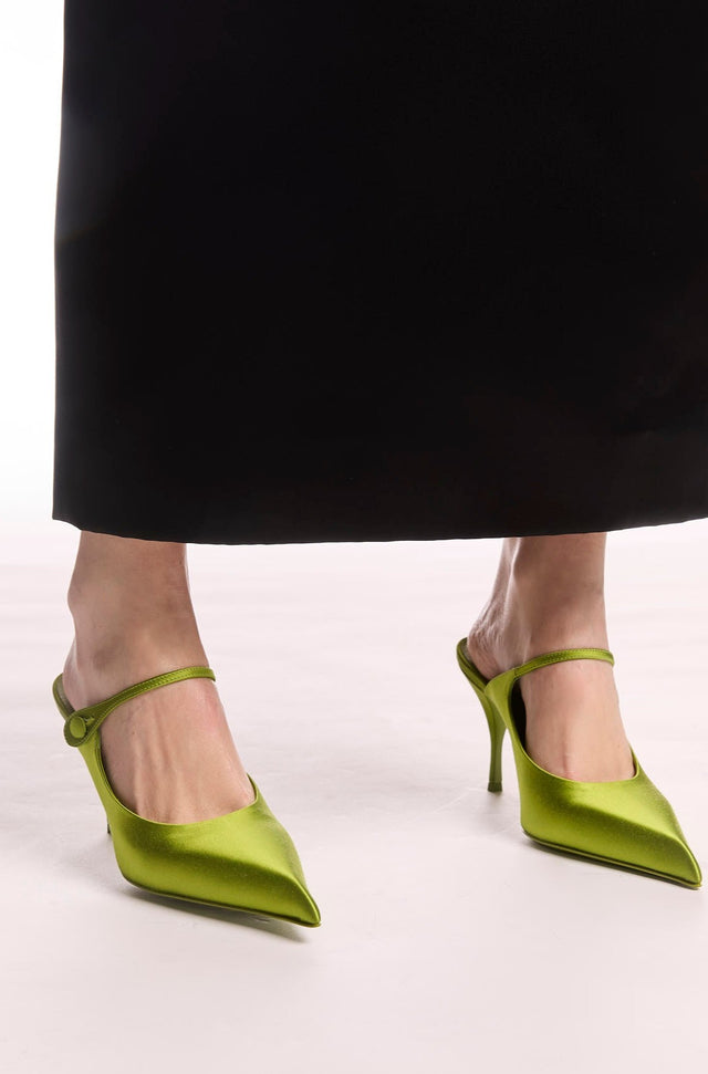 Prada Satin High-heeled Mules (from the runway)