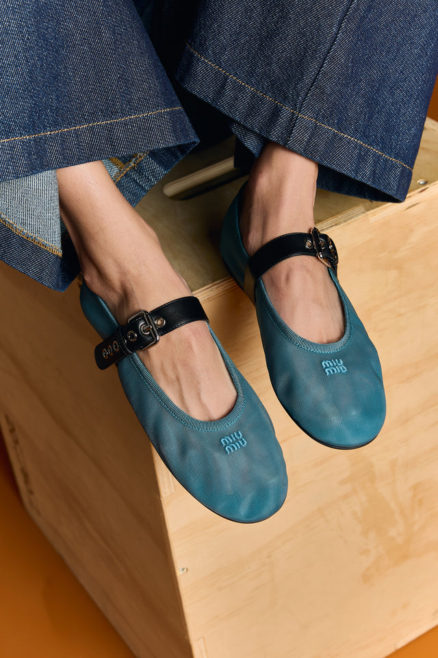 Miu Miu Mesh Fabric Ballerina