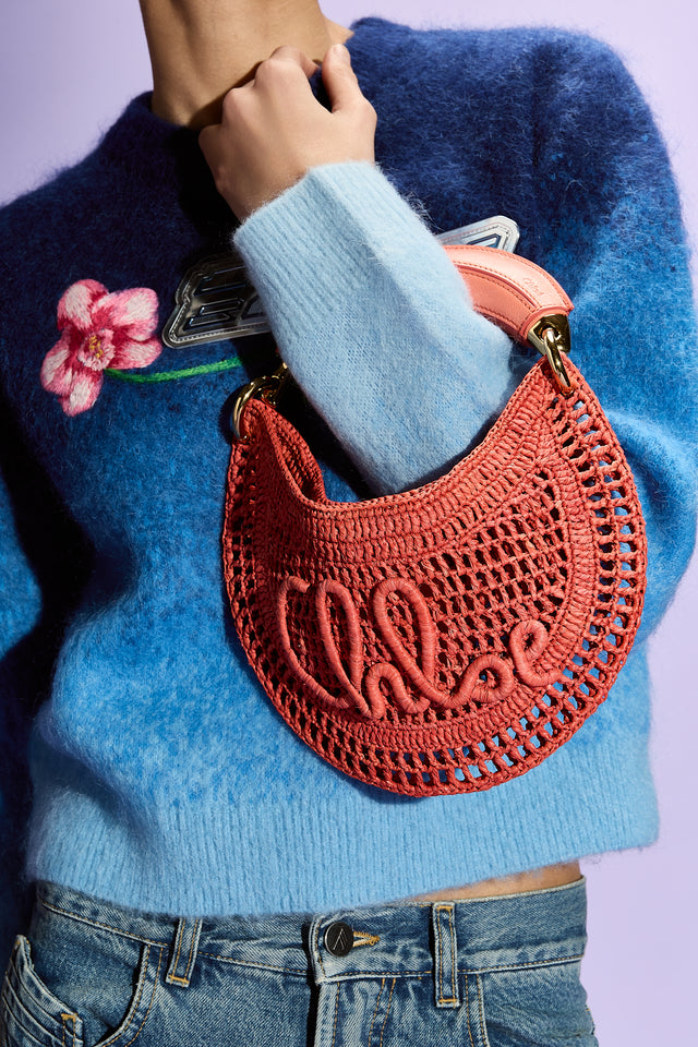 Chloé Mini Summer Banana Hobo Bag In Raffia