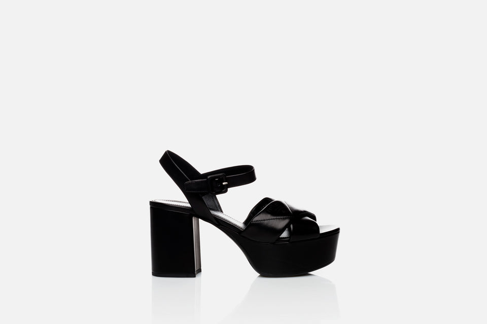 Prada Quilted Nappa Leather Platform Sandals