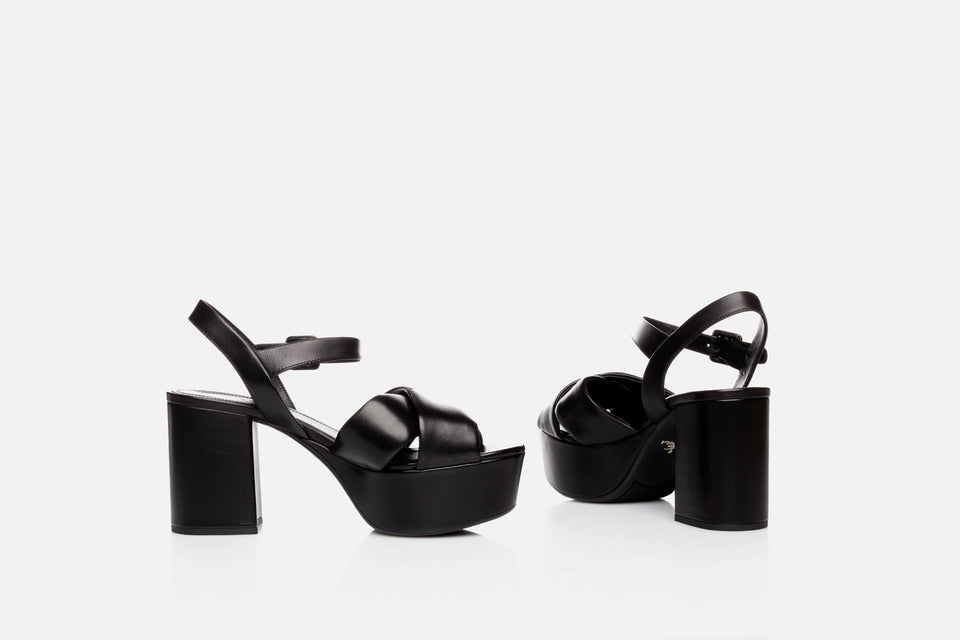 Prada Quilted Nappa Leather Platform Sandals