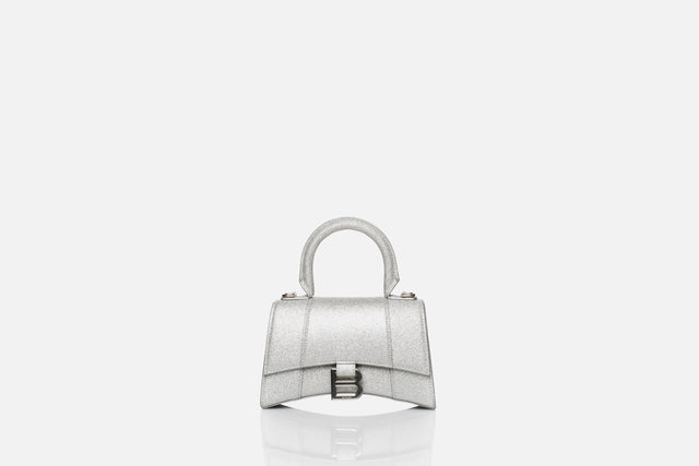 Balenciaga Hourglass XS Sparkling Silver Fabric
