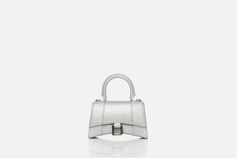Balenciaga Hourglass XS Sparkling Silver Fabric