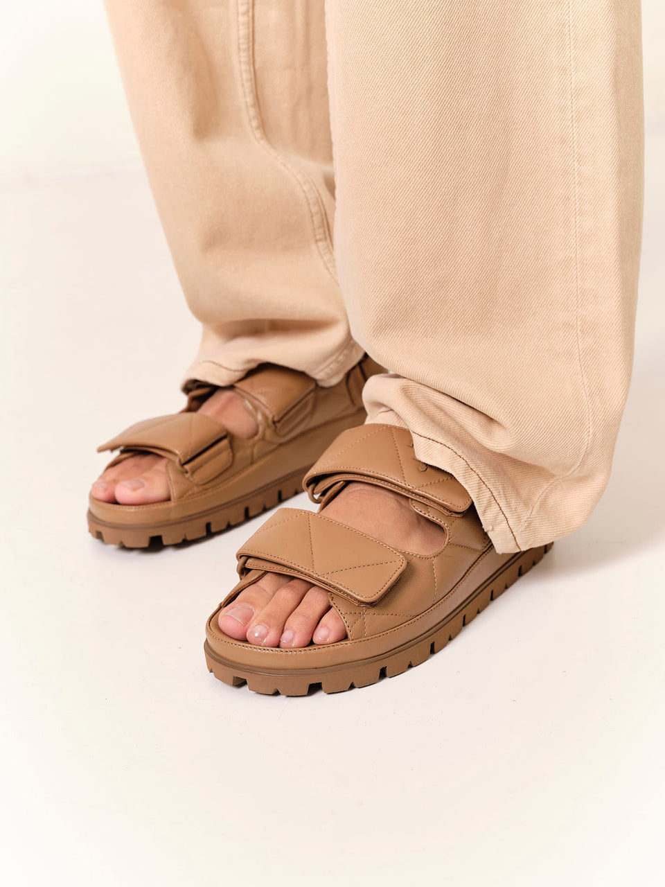 Prada Padded Nappa Leather Sandals